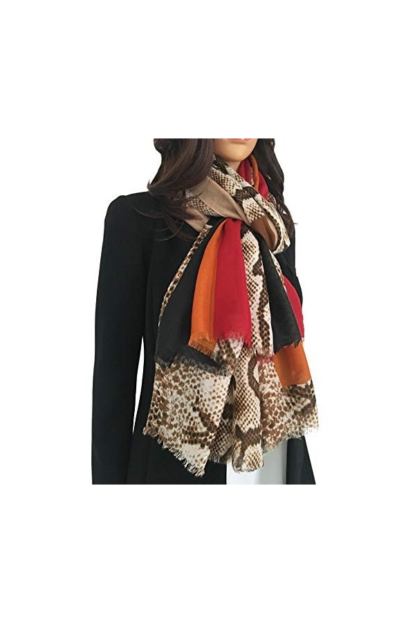 The Accessory Co - Écharpe pour femme - Imprimé léopard - Cadeau imprimé léopard - Châle pashmina - Longue couverture dhiver