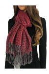 The Accessory Co Écharpe châle pour femme Imprimé léopard Cadeau en soie pashmina Grande et longue écharpe pour femme - Rouge