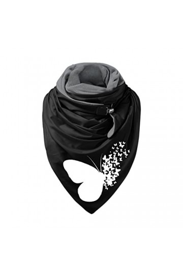 Blingko ChâLe Femme Noir en Polaire Scarf Hiver Echarpe Femme Hiver Couleur Unie Décontracté Châle Écharpe Mode Chic Echarpe 