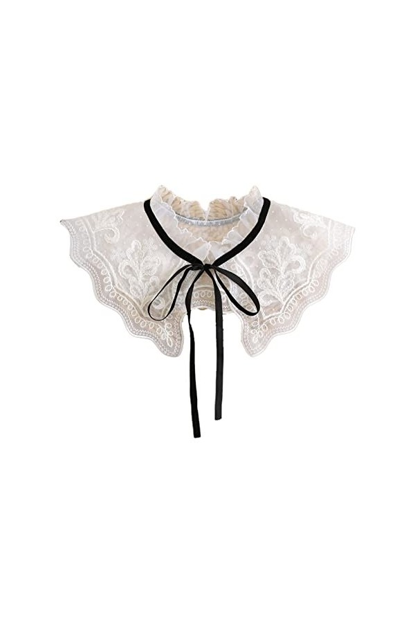 TONXX Écharpe en organza pour femme et fille avec broderie florale et perles