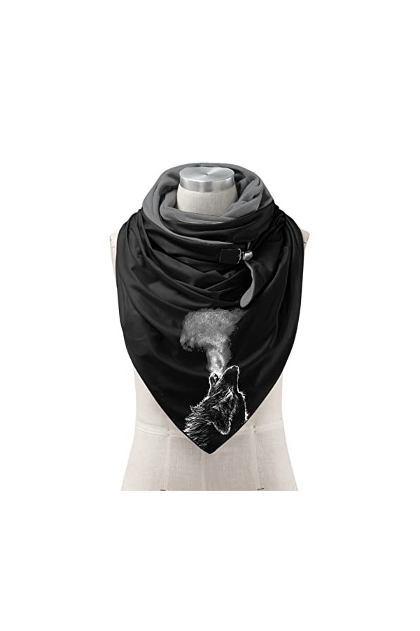 Blingko éCharpe Triangle Femme Chouette en Coton Echarpes Hiver Echarpe Femme Cachemire Imprimé Pissenlit Chaude Echarpe Foul