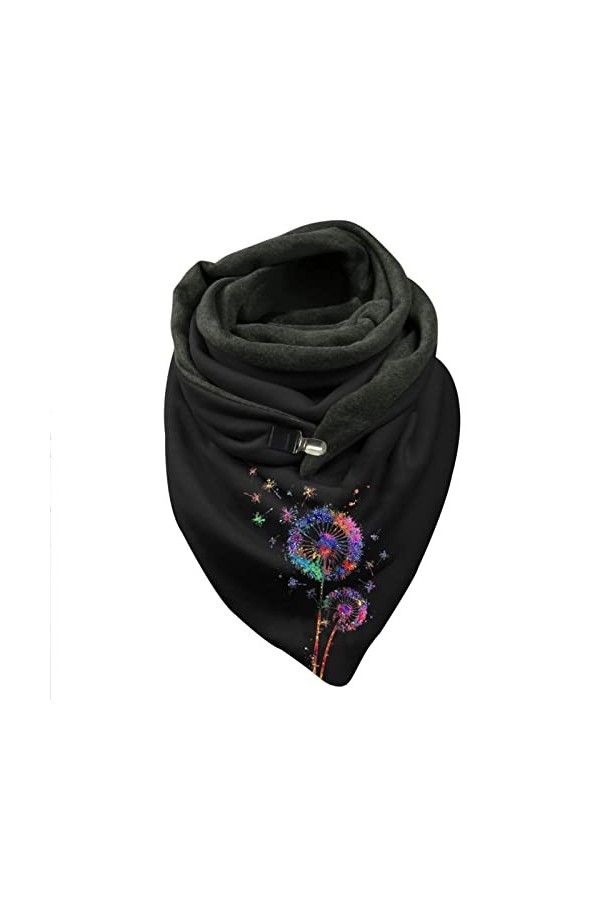 Xiaojiu Foulards Pour Automne Hiver écharpea Chaud Bonnet Et Echarpe Femme Hiver Noir Cils Mode Hiver Noël Imprimer Bouton So