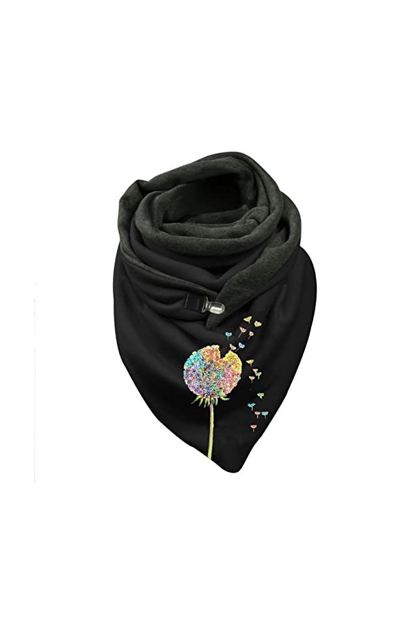 Xiaojiu Foulards Pour Automne Hiver écharpea Chaud Bonnet Et Echarpe Femme Hiver Noir Cils Mode Hiver Noël Imprimer Bouton So