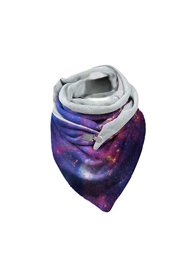 Xiaojiu Foulard écharpe Chale Femme Chale Femme Hiver Chaud Polaire Pashmina Bleu Écharpe De Mode Pour Femmes Coton Impressio