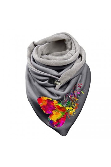 LANSKIRT Écharpe Triangle Femme Hiver Chaud Oversize Automne Hiver avec Bouton ChâLes ÉCharpe Echarpe Châle Vintage Triangle 