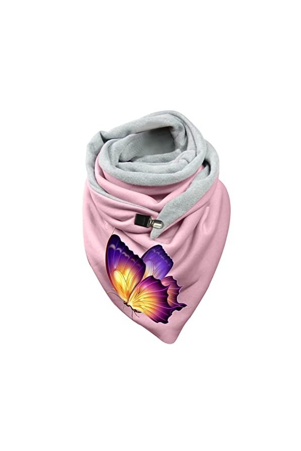 LANSKIRT Écharpe Triangle Femme Hiver Chaud Oversize Automne Hiver avec Bouton ChâLes ÉCharpe Echarpe Châle Vintage Triangle 