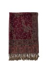 Becolored Écharpe en soie Pashmina avec motif cachemire et bordures - Réversible et confortable avec franges, 8-bleu roi., La