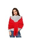 Landisun Châle pashmina de mariage et écharpes pour robe de soirée châle femme écharpe dhiver chaude douce, rouge, taille un