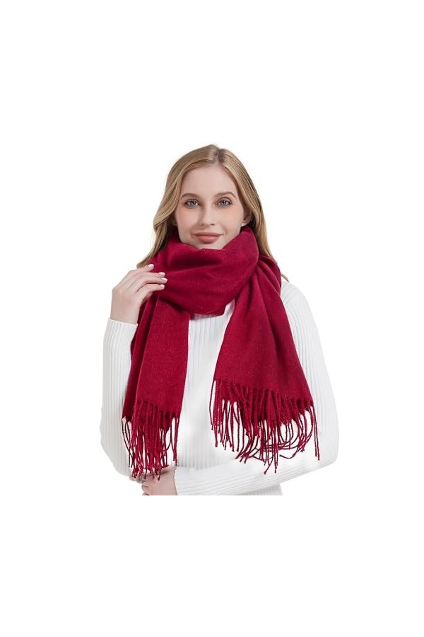 Landisun Châle pour femme - Écharpe pashmina pour mariage - Pour robe de soirée - Hiver chaud, noir, taille unique