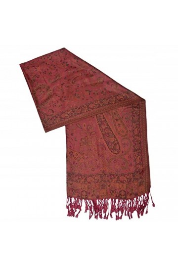 Pashmina-Style S21 Écharpe paréo en voile pour femme Motif cachemire, S21.25, ca. 184x72 cm