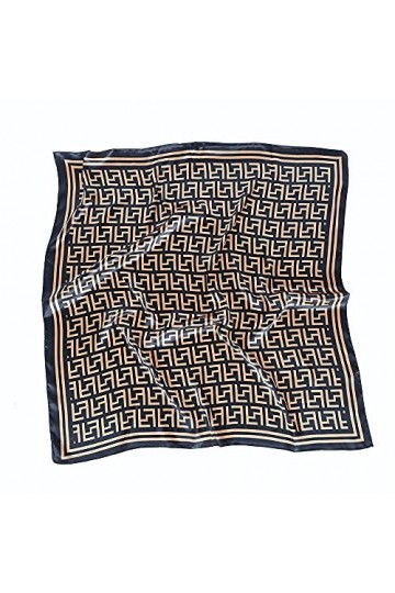 Ecroon A2YU Écharpe en soie synthétique noire et or - Acrylique