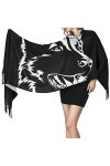Foulard dhiver chaud imitation pashmina pour homme et femme Noir