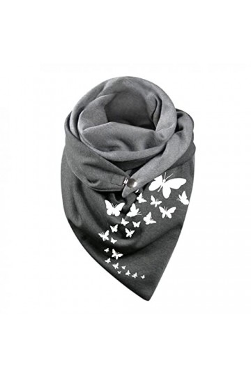 Blingko éCharpe Triangle Femme Hiver à Carreaux Cachemire Cape Automne Hiver Echarpe Femme Hiver Imprimé Papillon Épaisse Env