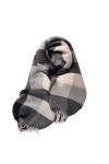 Vobozeany Femme Écharpe Pashmina Grande Foulard Chaud Hiver Tendance Longues Châle Etole Elégant Écharpe à Carreaux avec Fran