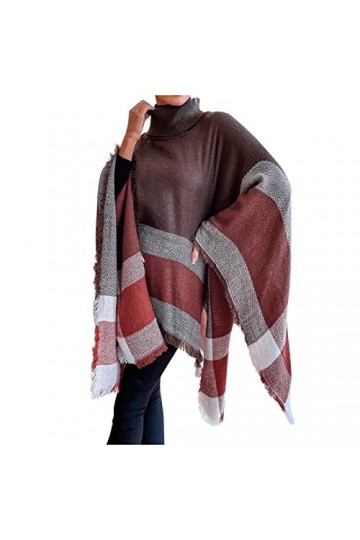 Cape châle en pashmina doux pour femme avec ourlet à franges pour lautomne et lhiver 2023, 3 Café, M