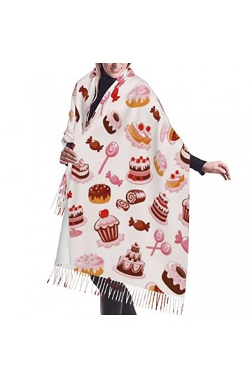 Bingyingne Shawl Wrap Scarf for Women Pink Cake Cupcakes Pastries Pashmina Scarves
