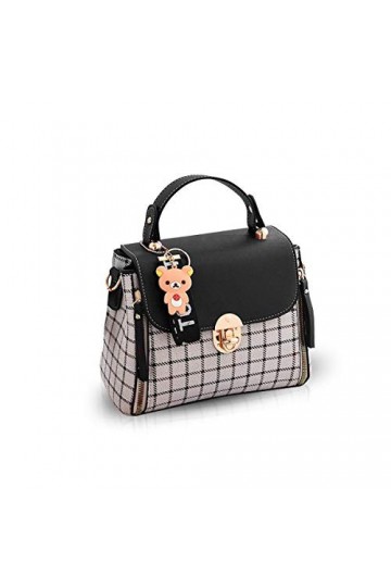 NICOLE&DORIS Sacs à Main pour Femme Sacs à Rabat Sacs à Main Mignons pour Fille Sacs à bandoulière, Noir, M, Sac à main