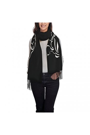 Bingyingne Beauty within the Beast Womens Winter Scarf Cashmere Feel Pashmina Shawl Wraps Blanket Scarves Tassel