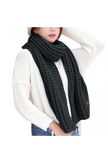 ZHIYU Hiver Coloré Kint Feel Pashmina Foulards Élasticité Écharpe Légère Écharpe Chaude Femmes Hommes Longue Épais Foulards T