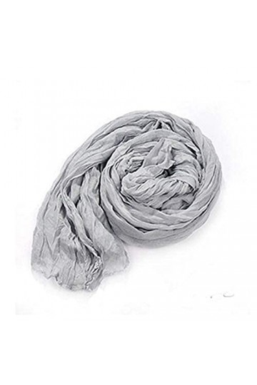 Foulard femme - couleur unie - pashmina femme - couleur gris - large 175 x 45 cm - coton acétate, gris, Taille unique