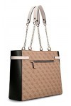 Borsa donna Guess Zadie logo girlfriend tote latte/ black BS22GU131 SG839623 Grande