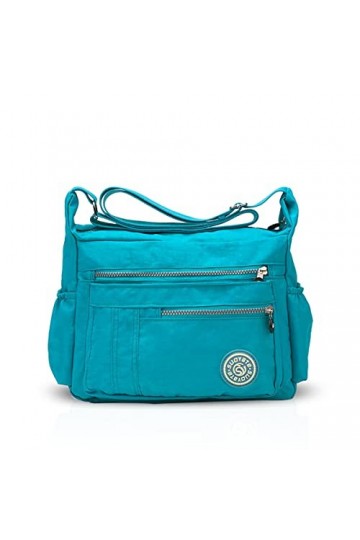 NICOLE&DORIS Mode Femmes Sac dépaule Sac Messenger Sac bandoulière Imperméable Nylon Bleu Clair