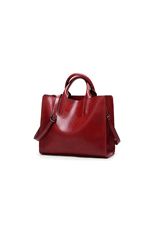 Coolives Tote Sac Cabas avec Bandoulière pour Femme en Cuir PU Sacs à Main portés Main Carré Noir