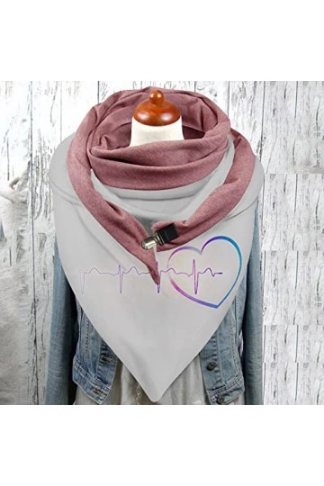 éCharpe Femme Hiver Laine Imprimé Pissenlit Enveloppes Châle Boutonnée Pashmina Echarpes et Foulards Automne et Hiver Echarpe