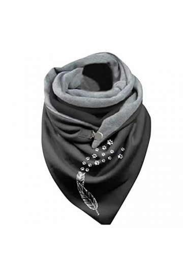 KUKICAT Écharpe Triangle Femme Chaud Élégant Foulard en Coton Imprimé Pissenlit Chic Châle Vintage Mode Scarf Hiver Pas Cher