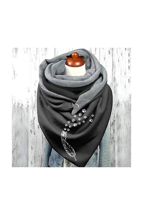 KUKICAT Écharpe Triangle Femme Chaud Élégant Foulard en Coton Imprimé Pissenlit Chic Châle Vintage Mode Scarf Hiver Pas Cher