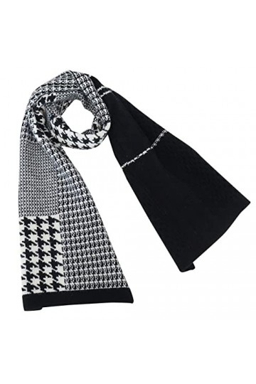 OIUHJN Écharpe en cachemire pour femme - Automne - Hiver - Bloc de couleurs vintage - Motif thermique - Bleu - Pour homme, a,