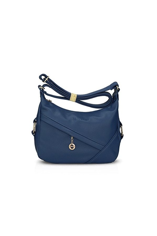 NICOLE&DORIS Femmes Sacs à main Sac dépaule Sac Messenger Sac bandoulière PU Bleu
