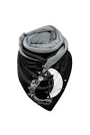 Xiaojiu écharpe élégante Pour Femme Echarpe Allaitement Pashmina Soie Écharpes De Mode Châles Envelopper Doux Bouton Impressi