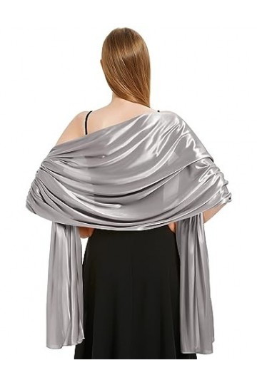 Vijamiy Etoles Femme Mariage Chales en Satin Echarpes Chic Longue Wrap Foulard Pashmina Elégante pour Fêtes Soirée Cérémonies