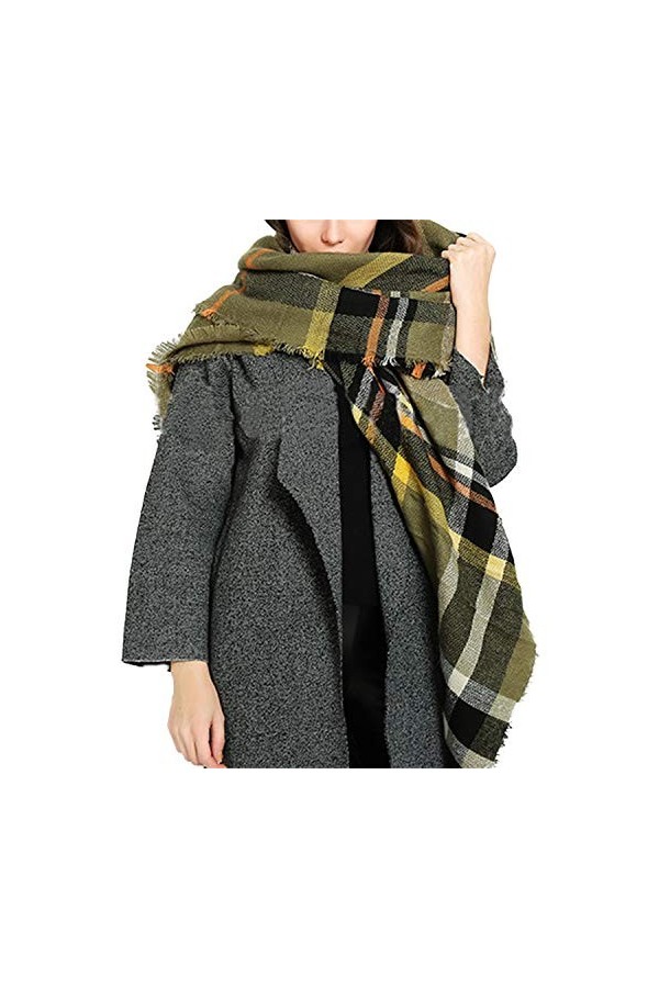 Aostar XXL Écharpe Femme, écharpe châle foulard étole pashmina en Cachemire Chaud Automne Hiver Grand Plaid Tissu Glands Foul