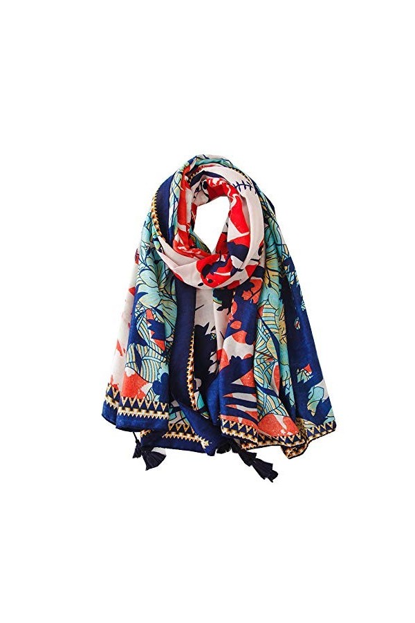 Bllatta Foulard Femme Motif de Dentelle Echarpe Châle Doux hiver chaud Foulards Chales