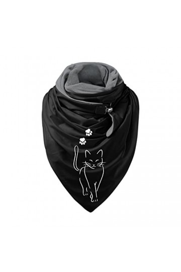 Blingko éCharpe Triangle Femme Chat,Cachemire Chale Automne Hiver Echarpe Femme Chaude Imprimé Papillon Chaude Foulard Cheveu