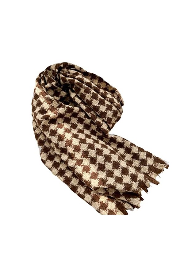 Frdun Écharpe dhiver pour femme, longue écharpe pashmina respirante avec motif de diamant circulaire pour Noël, Thanksgiving