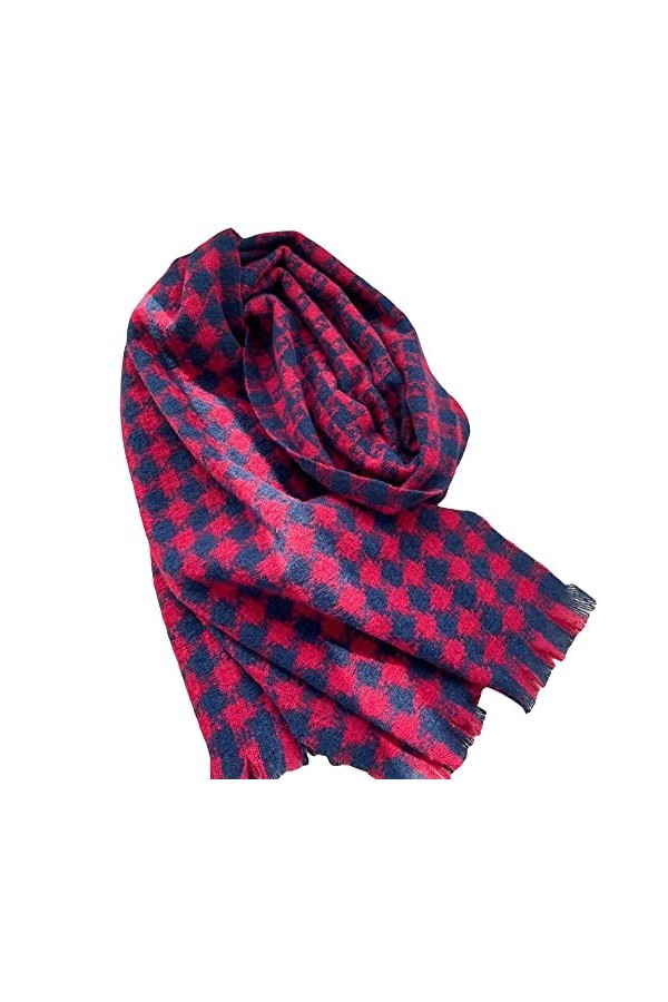 Frdun Écharpe dhiver pour femme, longue écharpe pashmina respirante avec motif de diamant circulaire pour Noël, Thanksgiving