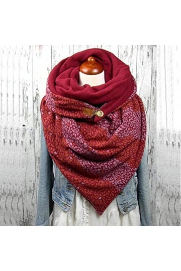 SJYM Mode Femmes Soild Dot Impression Bouton Doux Wrap Casual Chaud Écharpes Châles Écharpe Femmes Écharpe, U, Taille Unique