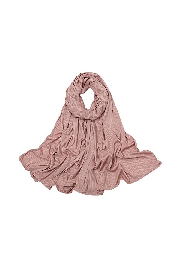 Cravate Rouge Fine Hijab à côtes en Tricot Multicolore de Couleur Unie pour Femmes Pashmina Bleu Dark Gray, One Size 