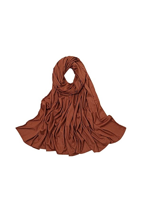 Cravate Rouge Fine Hijab à côtes en Tricot Multicolore de Couleur Unie pour Femmes Pashmina Bleu Dark Gray, One Size 