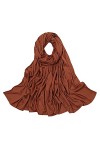 Cravate Rouge Fine Hijab à côtes en Tricot Multicolore de Couleur Unie pour Femmes Pashmina Bleu Dark Gray, One Size 