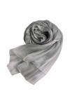 Gazechimp Femmes Foulards Longues Doux Echarpe Châle en Mousseline de Soie Coloré 200x70cm - Gris Argent, Taille unique