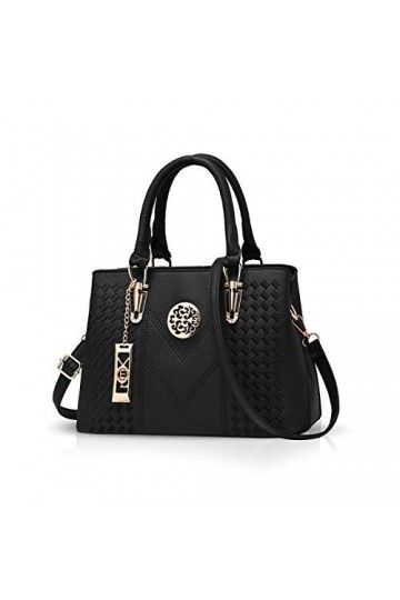 NICOLE & DORIS Mode Sacs à Main pour Femmes Sacs à bandoulière Classiques Sac Portés Epaule Noir