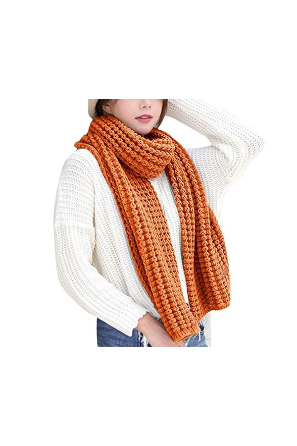 ZHIYU Hiver Coloré Kint Feel Pashmina Foulards Élasticité Écharpe Légère Écharpe Chaude Femmes Hommes Longue Épaisse Foulards