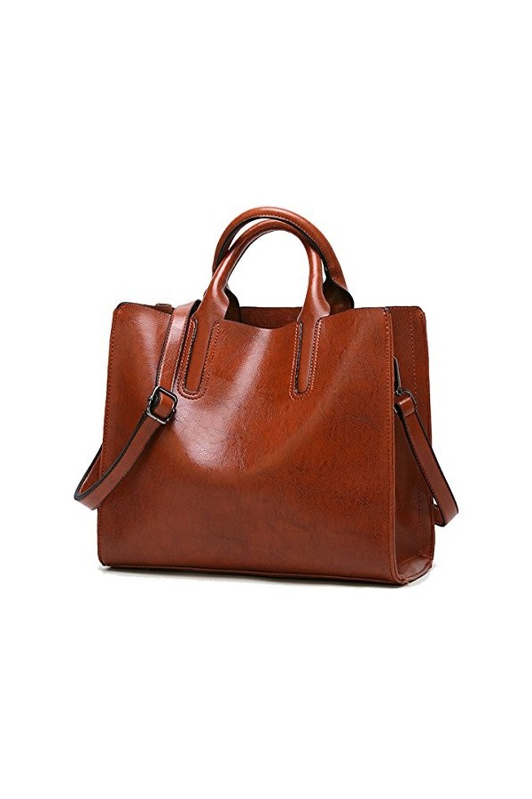 Coolives Tote Sac Cabas avec Bandoulière pour Femme en Cuir PU Sacs à Main portés Main Carré Noir