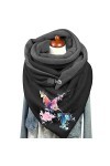 Blingko Echarpe Hiver Femme en Polaire Etoles Hiver Echarpe Femme Chaude Imprimé Papillon Épaisse Châle Écharpe Vintage Trian