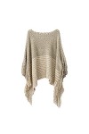 Écharpe pour femme - Poncho avec pompons - Écharpe tricotée - Châle à franges - Pashminas - Pull Cape - Cadeaux pour femmes -