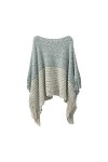 Foulard pour femme - Poncho avec pompons - Écharpe tricotée - Frange - Pashminas - Pull - Cape - Cadeaux pour femmes - Pull -
